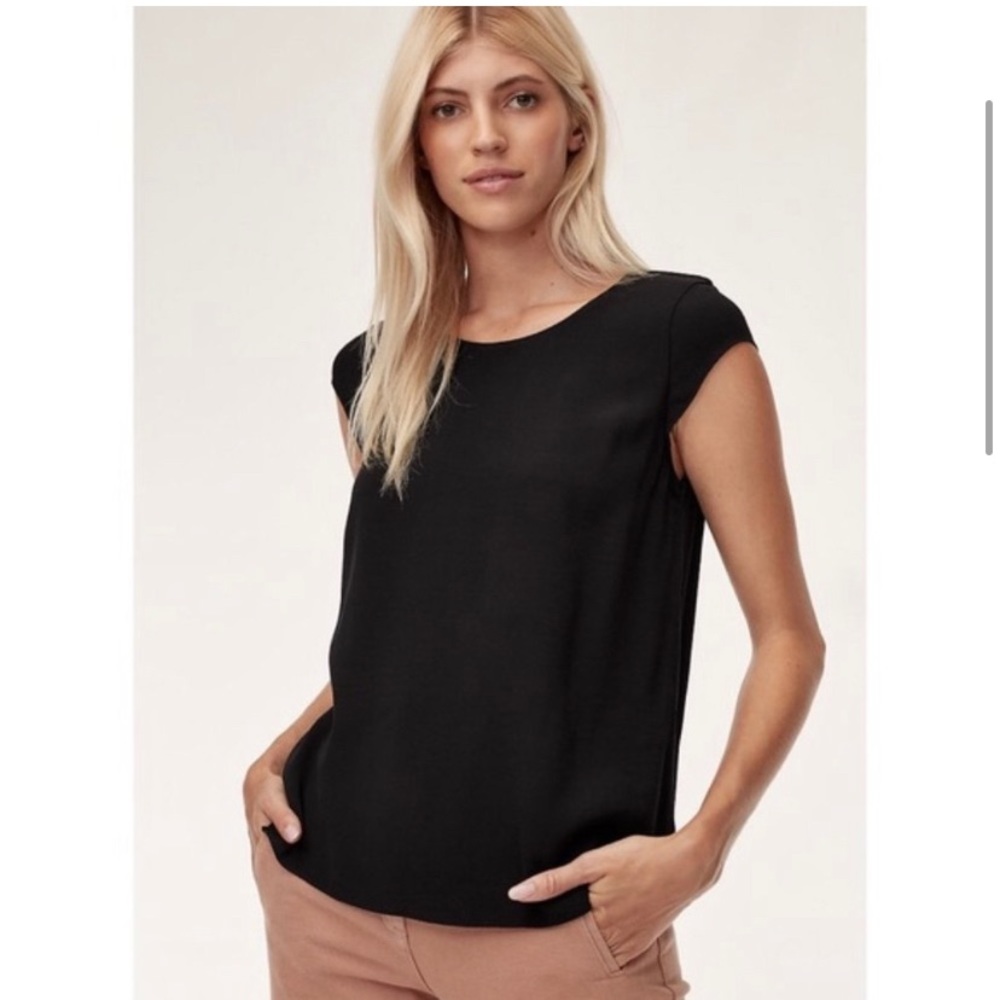 Wilfred Black Cap Sleeve Blouse